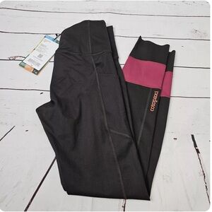 COTOPAXI WOMENS CERRO TRAVEL TIGHT CAVERN BROWN/MAROON PINK POCKETS TIGHTS Small
